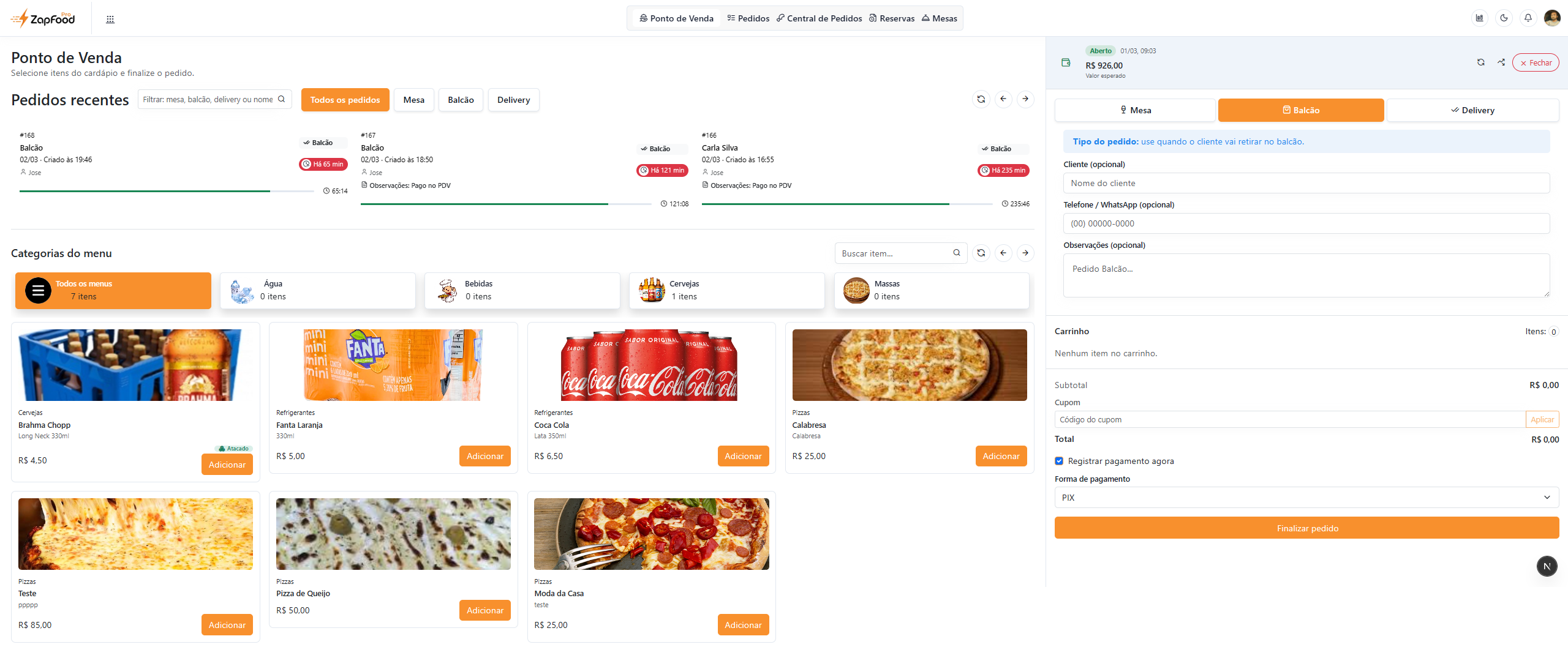 Painel ZapFoodPro - Métricas e gestão em tempo real